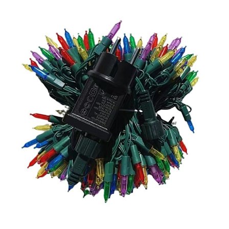 Elektriske julelys, 10 meter lange med 100 lys, flerfarvede julelys.