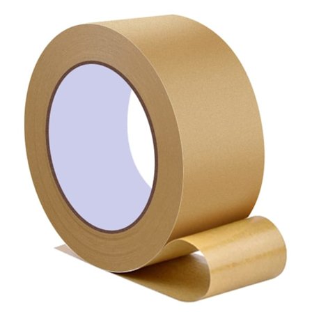 Kraftpapirtape, emballagetape 48 mm x 50 m, sikker klæbende brun tape til kasseemballage, flyttekasser, stærk pakketape til flytning (1 rulle)