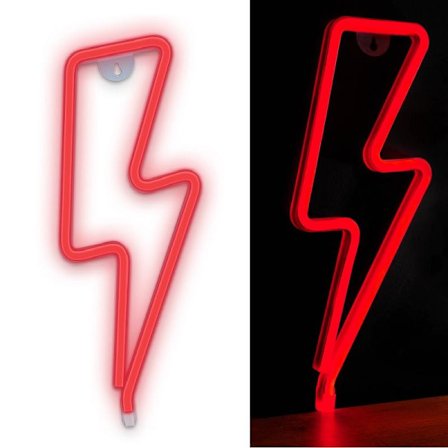 Neon LED BOLT Batteri + USB FOREVER - Röd