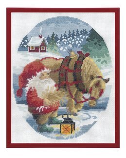 Stickpackung Bild Wichtel mit Pferd