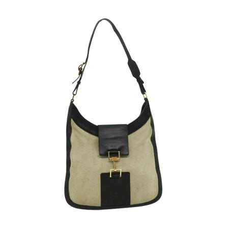 Gucci Vintage, Pre-owned Shoulder Bags Grijs, Dames, Maat:ONE Size,suede