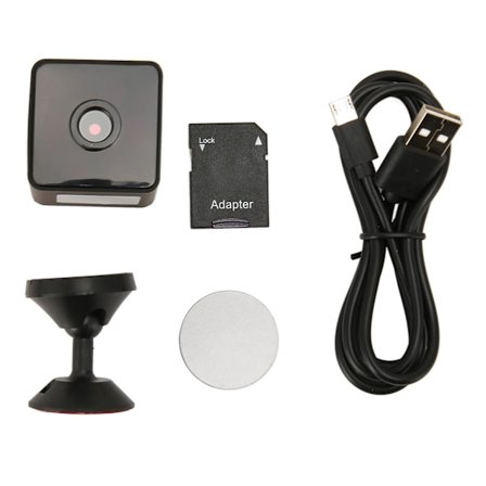 Hjemmeovervågningskamera Smart Fjernbetjening HD 1080P Bevægelsesdetektering Infrarød Nattesyn Trådløst WiFi-kamera til Indendørs Kamera, 64G 