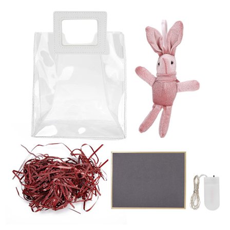 PVC Tote Bag Kreativitet Europæisk Stil Gaveindpakning Klar Plastik Transparent TilbehørRød