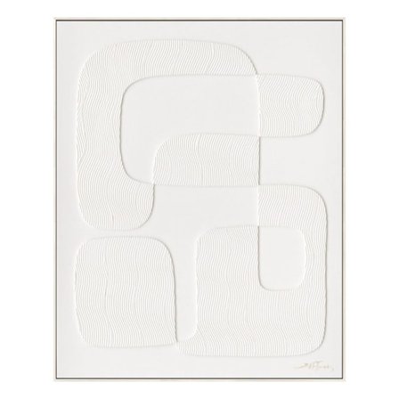 Målning med ram 80x100cm, vit form