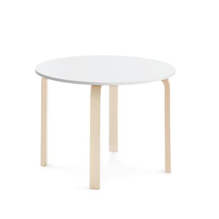 Tisch ELTON, Ø 900x640 mm, Laminat weiß, Birke