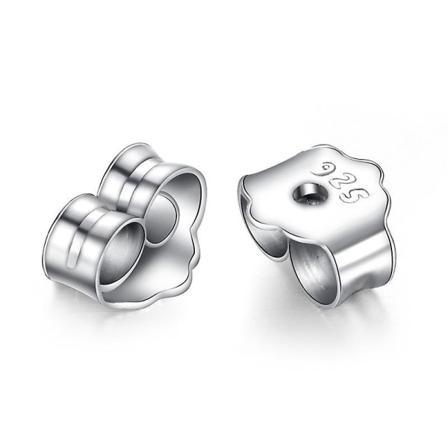 10 stk 925 Sterling Sølv Hypoallergeniske Ørekrok 4 X 4,5mm Butterfly Form Sikker Holder Til Smykkefremstilling([HK])