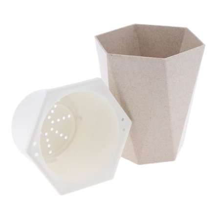 Självvattnande Planteringskrukor Fiber Växtbehållare med Dräneringshål Beige - M