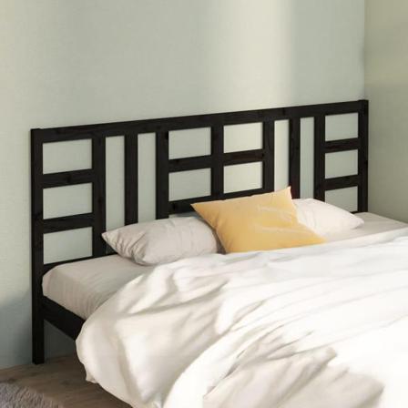 Vidaxl Sänggavel Svart 206x4x100 Cm Massiv Furu Svart