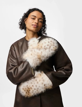 Pieces Pcplush Fluffy Mittens - Multi/patterned - ONE SIZE