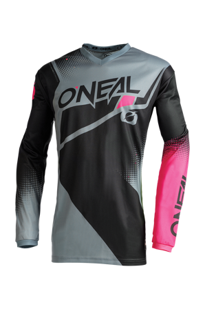 Maglia Cross Donna O'Neal Element Racewear Nero-Grigio-Rosa M