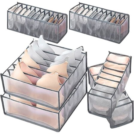 6 Underbukser Skuffe Organizer Foldbar Sok BH Skuffe Divider