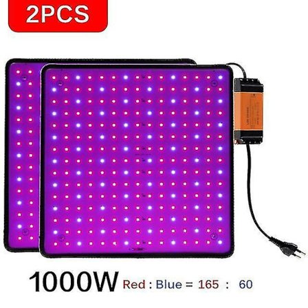 2st 1000w LED Grow Light Panel Grow Light Ac85-242v Plugg