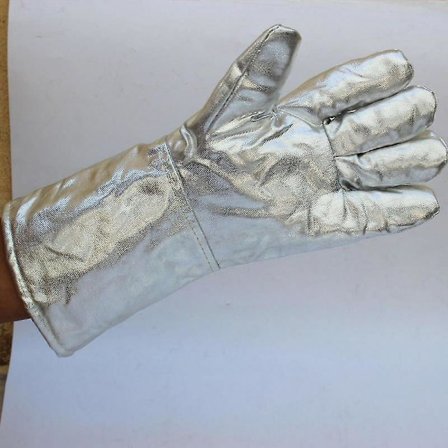 Aluminiumsfolie Høytemperaturbestandige Hansker Brannhemmende Brannhansker Fem-fingers Industriell Høytemperaturbestandig Varmebestandig 500 Grader