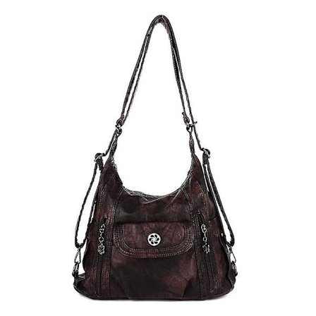 ANGEL KISS A-0118-5G PU Lær Skulderveske med Glidelås for Kvinner Justerbar Crossbody Veske