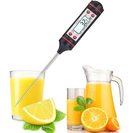 Kötttermometer, digital termometer för snabb avläsning, elektronisk mattermometer med superlång sond för kök, mjölk, godis, grill och grill