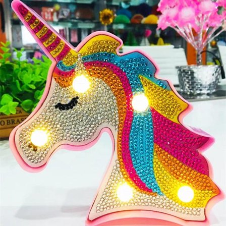 Diamantmaleri Lampa for Barn LED / Diamantmaleri - Unicorn