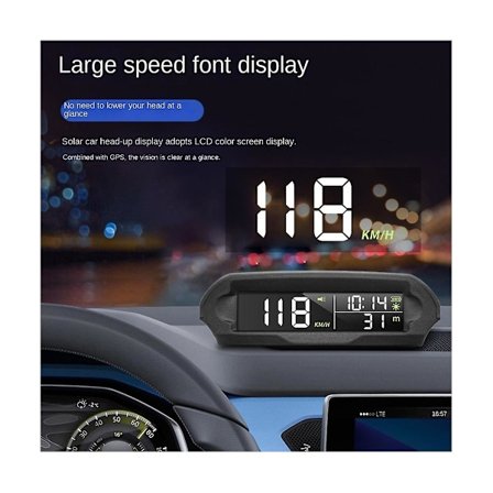 Universal Hud X 98 Bilsol Digital Mätare Gps Hastighetsmätare Överhastighetsalarm Avstånd Höjd