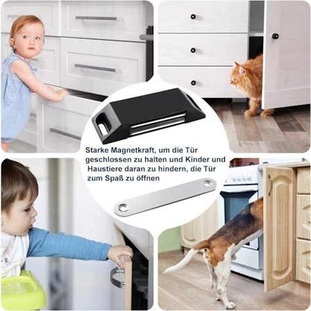 Ovimagneetti Magneettiset lukot Itsekiinnittyvät 4 pakkausta Ei porausta Mag