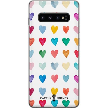 Yhteensopiva Puhelinkuori Samsung Samsung Galaxy S10 Cactus and Friends - Watercolor Love Grid