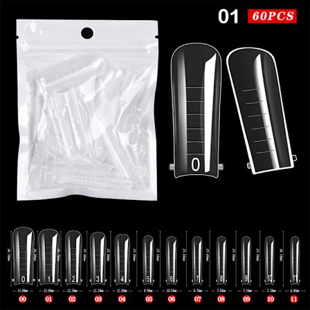 60 Stk ABS Forlængelse Nail Forms For UV Gel Polish False Nail Art