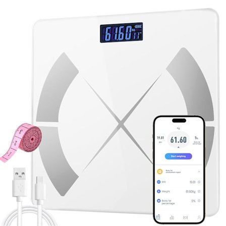 APP Kropsfedt Vægt Genopladelig Intelligent Vægt, Digital