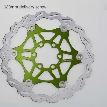(One Piece) Mountainbike Flytande Skivcykel Bromsskiva Mountain Bromsskiva Sex Naglar Skiva (180mm För Att Skicka Skruvar) Grön