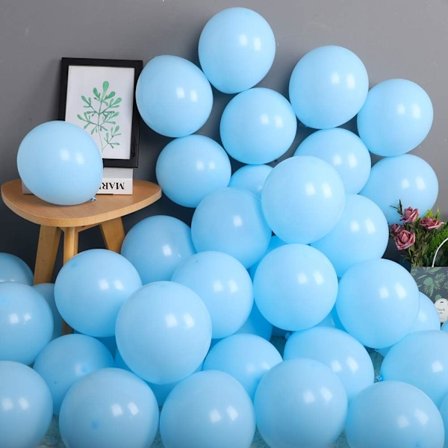 100 st Pastellblå Ballonger 10 Tum Latexballonger och Festtillbehör