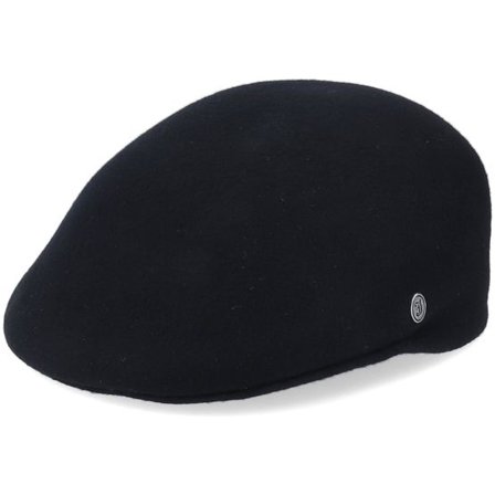 Jaxon & James - Svart flatcap Keps - Wool Ascot Black Flat Cap @ Hatstore