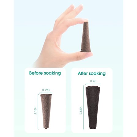 2,16*1,9 tum, 10-pack, Jordlös odling Träkol Biokol Svamp