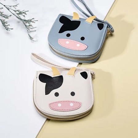 New Korean Kawaii Cow Wallets Girls Short Cartoon Coin Purses Women Card Holders Students Purse Cute Wallet Free Shipping