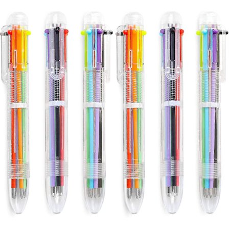 6-pack 0,5 mm 6-i-1 flerfärgad kulspetspenna 6 färger