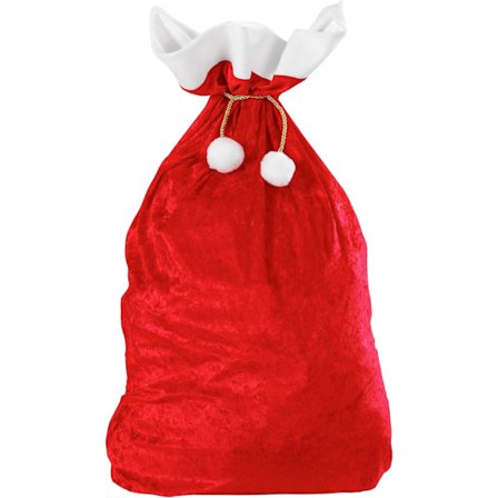 Julepose 50 * 70cm, stor gullfløyelsgavepose med trekkstreng