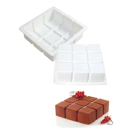 Fyrkantig Mousseform Raka Linjer | Silikonform