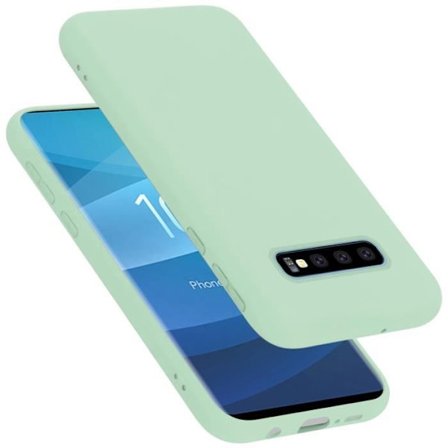Coque för Samsung Galaxy S10 PLUS Housse i LIQUID LIGHT GREEN Etui Case Cover Skydd i Silikon TPU mobiltelefon