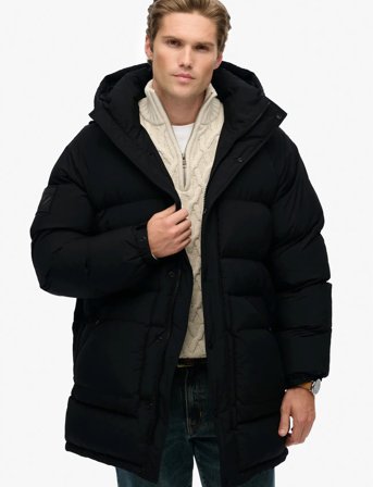 Superdry Xpd Longline Baffle Parka - Black - L