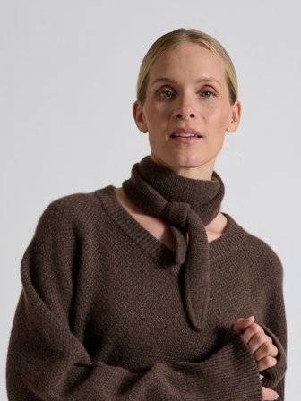 Kashmina - Kashmirskjerf "Alfie" - Dark brown