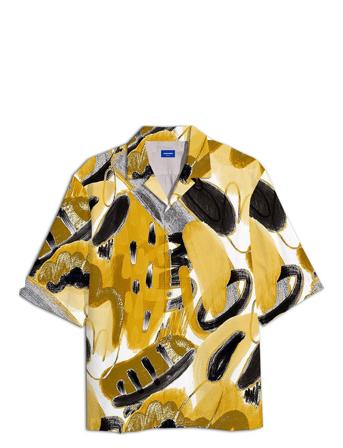 Jorjeff Gallery Aop Resort Shirt S Jnr Yellow Jack & J S