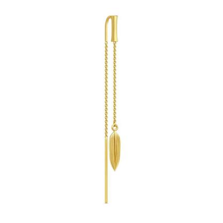 Julie Sandlau, Bamboo Leaf Single Earring Geel, Dames, Maat:ONE Size