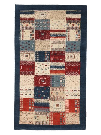Annodato A Mano Gabbeh Loribaft Tappeto 91X160 Di Lana Nero/Rosso Scuro Piccolo