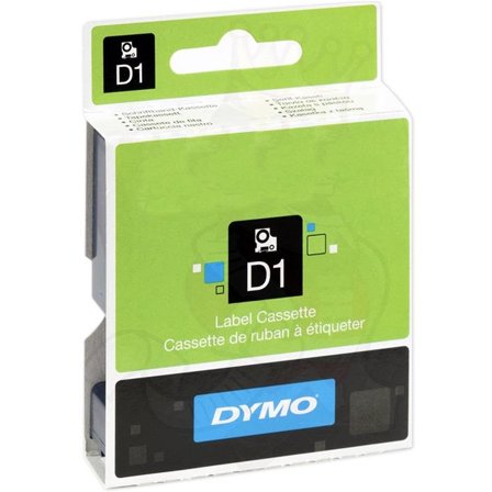 DYMO Standard D1 Teip 6mm Svart på transparent, Markere & markører