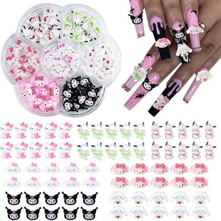 70 stk. Sanrio Tegneserie Neglekunst Tilbehør Blommeblomst Sæt Negledekorationstilbehør