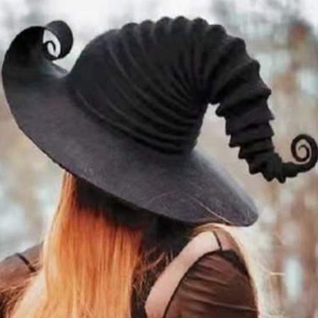 til Creative Large Ruched Halloween Witch Hat Vinklet Witch Hat Cosplay Party Pro