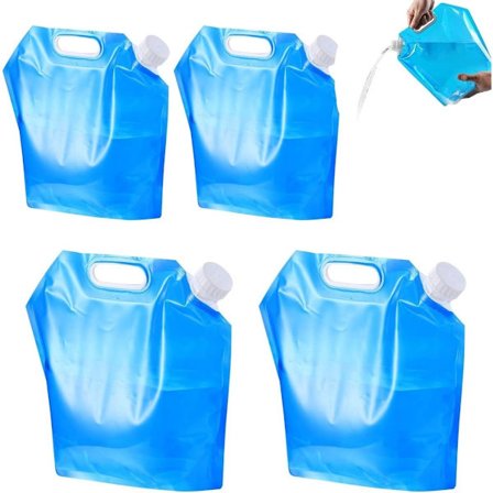 KZQ Nödutrustning för hemmet - Set med 4 hopfällbara vattentankar - Flexibel hink på 5 L och 10 L ...
