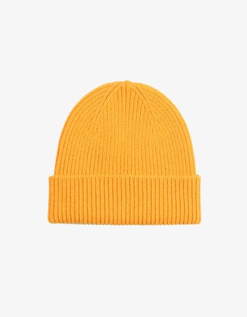 Merino Wool Beanie - Burned Yellow - One Size