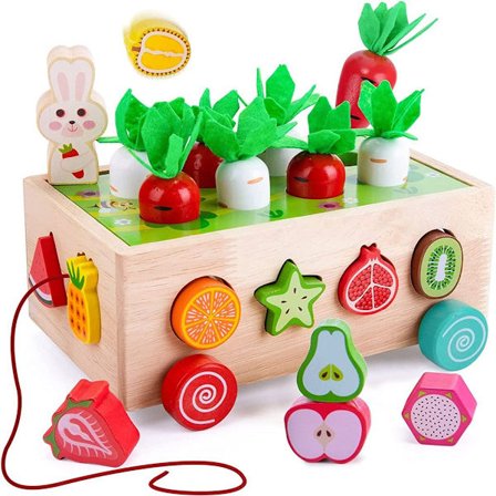 Montessori träleksaker barns leksaker med frukter pedagogiska leksaker KLB