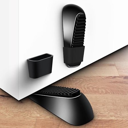 2 stk. Sterkeste dørstopper - Dørstopper i kraftig utførelse, dørstoppere for bunnen av døren, laget av sink og silikon av førsteklasses kvalitet, 