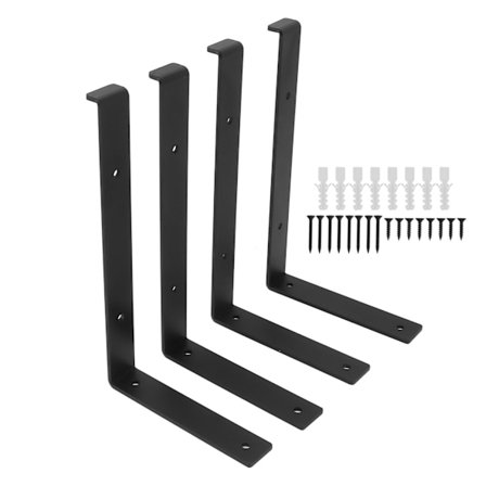 4stk L-formade järnhyllkonsoler 25cm för hemkök kontor garage badrum