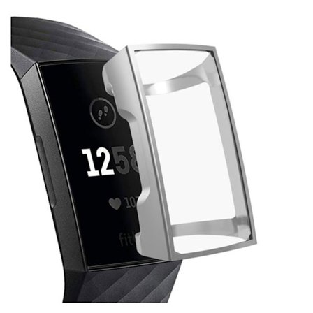 Fitbit Charge 3 elektropläterat fodral - Silver