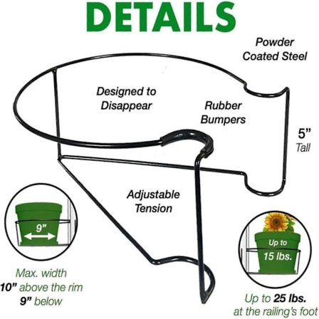 1-4 Pack Balkongräcke Blomkruka Hylla Flytande Räcke Blomkruka Hylla Metall Inomhus Utomhus Vertikal Trapphängande Blomma - WELLNGS