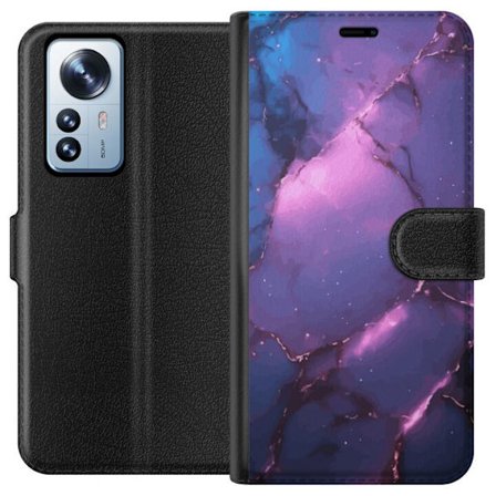 Kompatibelt Plånboksfodral till Xiaomi 12 Pro Lila marmormönster